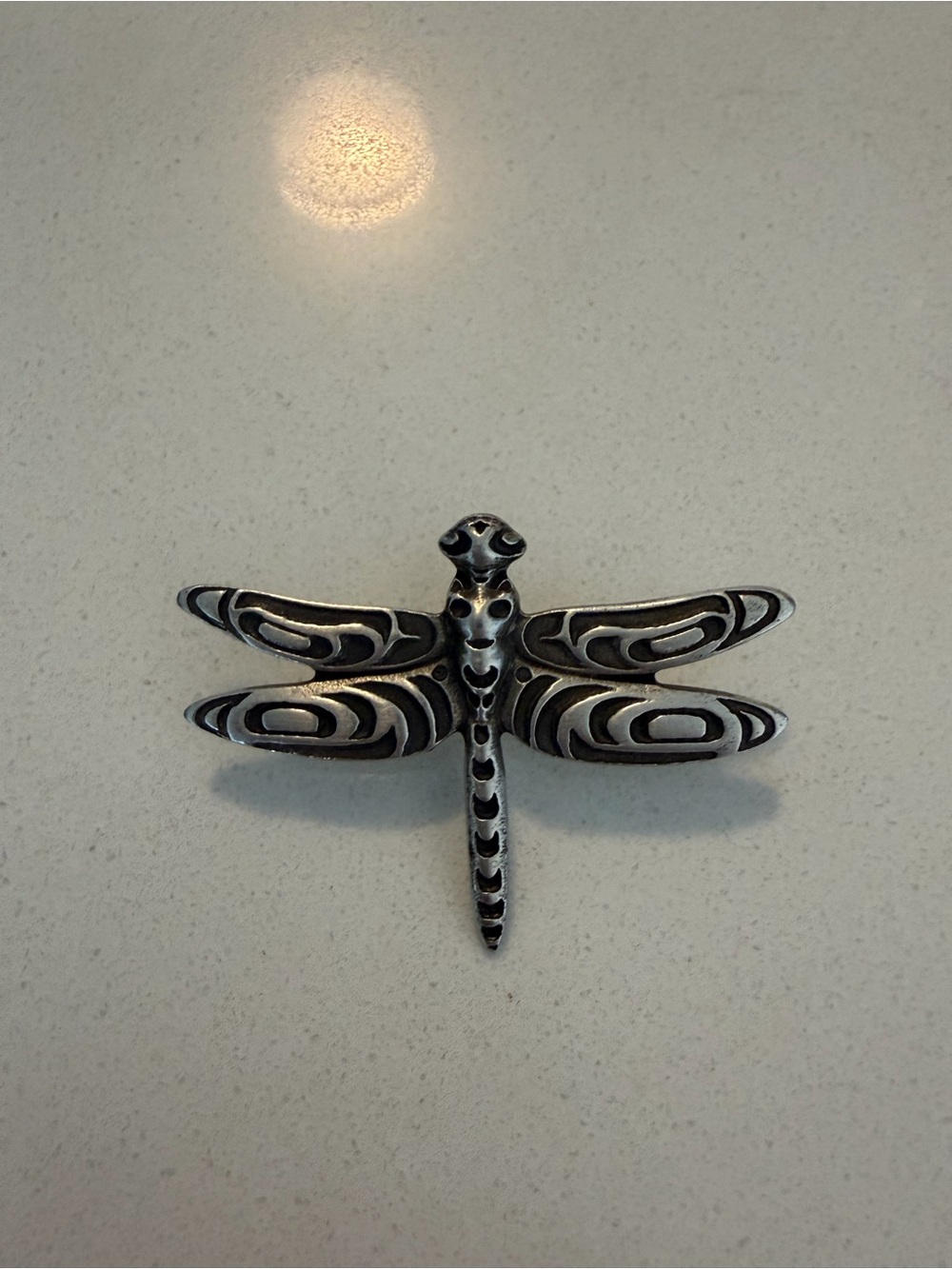 Vintage Frederick Pewter Canada Dragonfly Brooch Pin